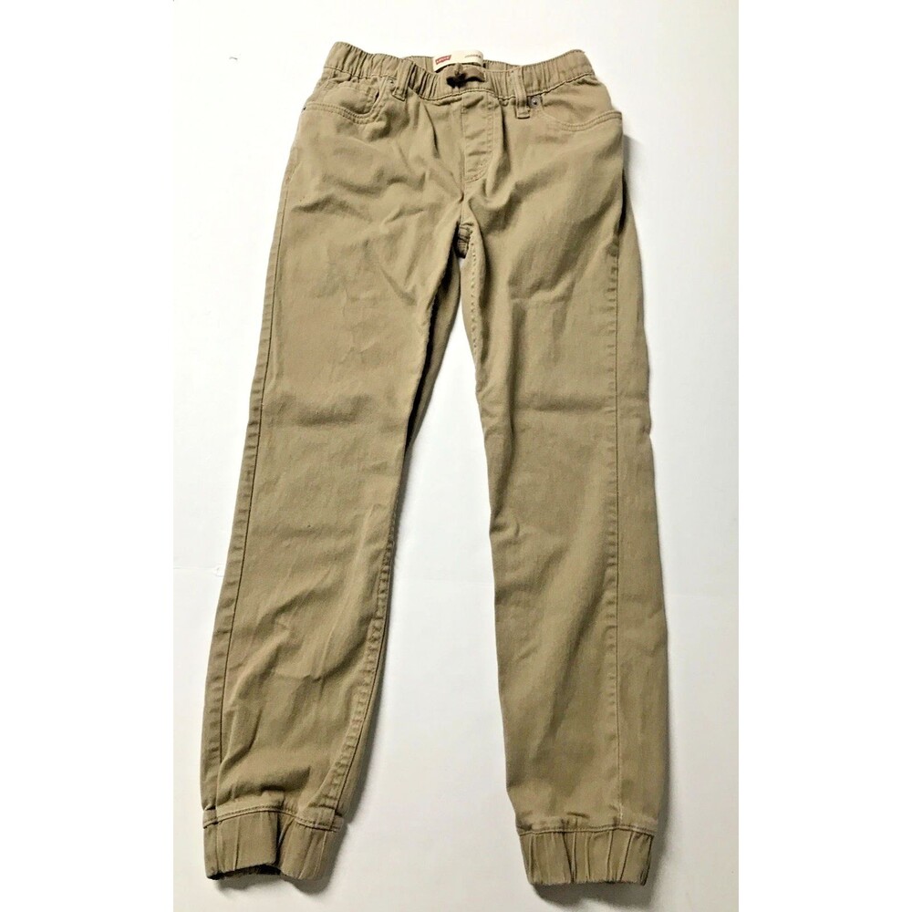 Levi's Jogger Pants Boy's Size 14 Lightweight Pull On Stretch Khaki Beige